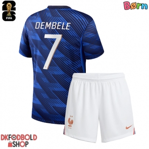 Frankrig Ousmane Dembele #7 Hjemmebanesæt Børn VM 2026 Kort ærmer (+ korte bukser)